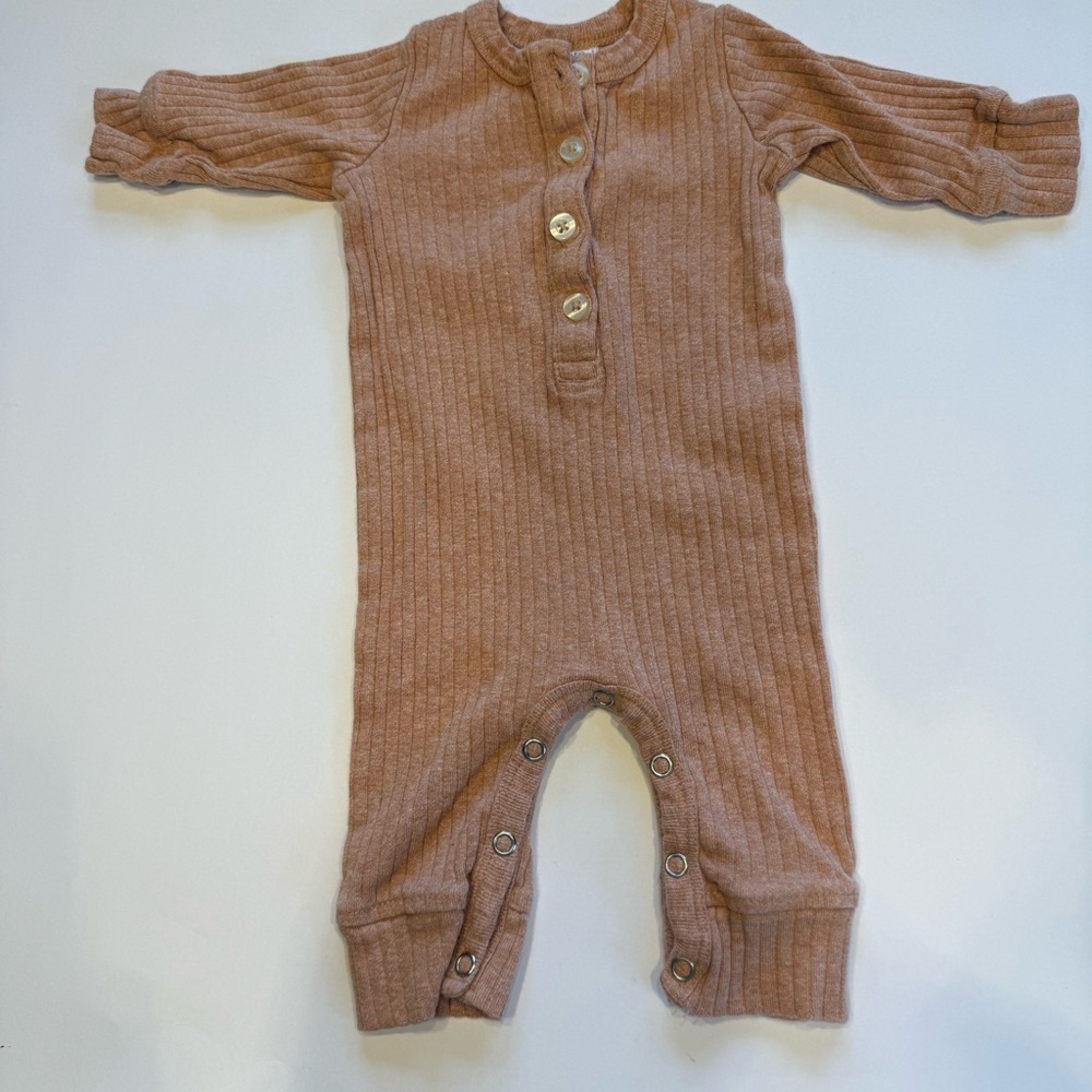 kate quinn Tan Ribbed Kids one piece